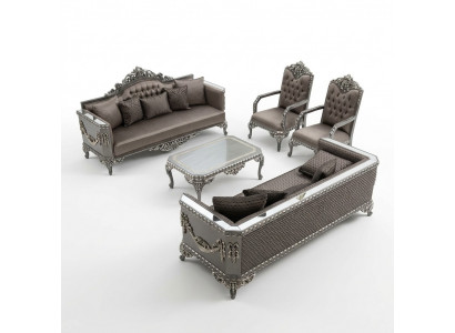 Luxuriéis Dräisitzer Sofa moderne 3 Sëtz Stiléiert Sofa 3 Sëtz Brong