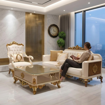 Premium Wunnzëmmer Set Miwwelen Set 2x Sofa 3 Sëtz Modern Wunnzëmmer nei