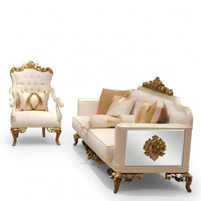 Premium Wunnzëmmer Set Miwwelen Set 2x Sofa 3 Sëtz Modern Wunnzëmmer nei