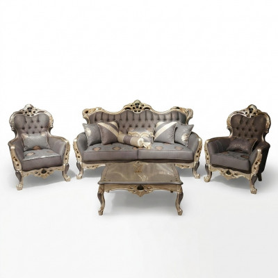 Designer Wunnzëmmer Set Canapé-Set Canapé-Set 3+3+1+1 2x Canapéen 2x Sesselen