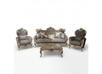 Designer Wunnzëmmer Set Canapé-Set Canapé-Set 3+3+1+1 2x Canapéen 2x Sesselen