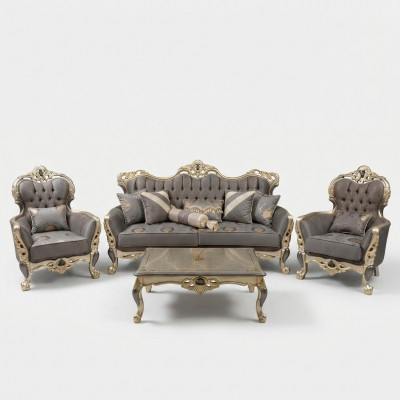 Exklusivt Sofagarnitur Set 3+3+1 3-Deel 2x Sofa Fauteuil Relax Luxus Set