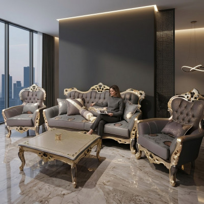 Stilvoll Chesterfield Stuff set Sofagarnitur 3+1+1 Sëtzer Canapé