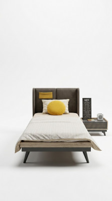 Stilove Schlofzëmmer Set Designer Jugendzimmer Miwwelen Bett + Nuetsdësch