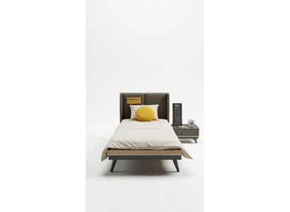 Stilove Schlofzëmmer Set Designer Jugendzimmer Miwwelen Bett + Nuetsdësch