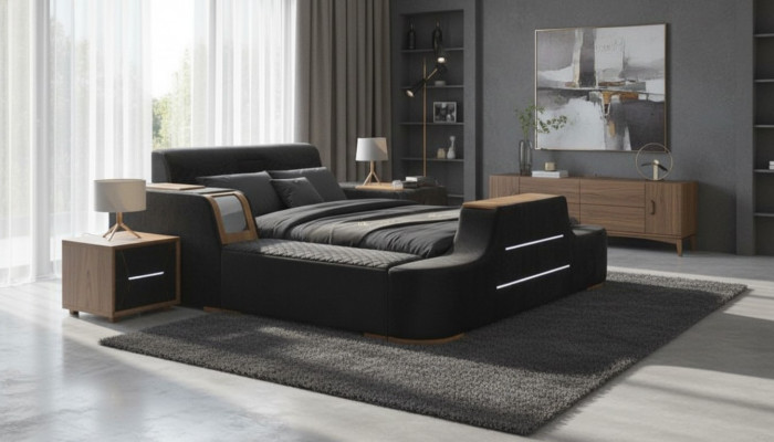 Designer mat eenzegaartege Miwwelen Bettmiwwelen Héichwäertege Bettrahmen Neit.