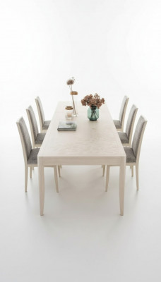 Stull Grupp Garnitur Dësch 6x Stiller Iesszëmmer Design Holz Iessgrupp 7tlg