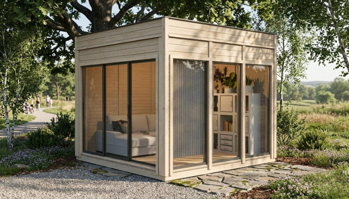 Campinghaus Gaarden Haus Holzhaus Vakanzhaus Gaardenhaus Haischen 354x354x318