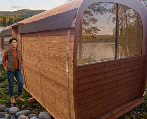 Holzsauna Baussesauna Holz Kieferholz Saunahaus Sauna Haischen Haus