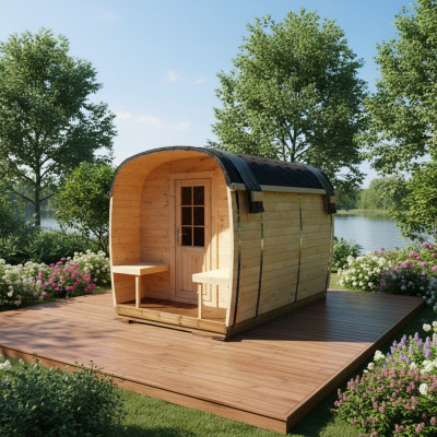 Sauna Holz Dréchensauna Gaart Holzsauna Outdoor Saunaen 300x230x270