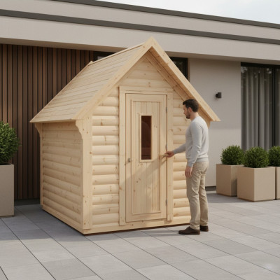 Sauna Holz Gaart Holzsauna Outdoor Saunen Dréchesauna 220x250x180