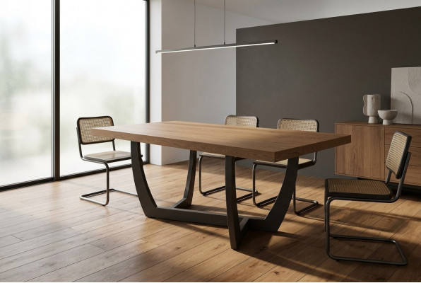 Iessdësch 180cm Holz Kicheldësch Iessdëscher nei brong Dësch modern Dësch