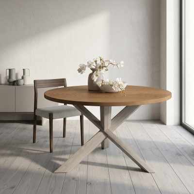Ronn Kichen Iessdësch Couchdësch Faarf Braun Stil Modern Holz 140cm
