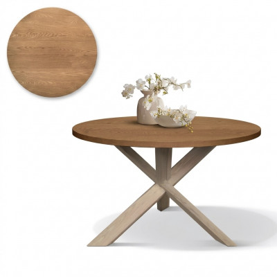 Ronn Kichen Iessdësch Couchdësch Faarf Braun Stil Modern Holz 140cm