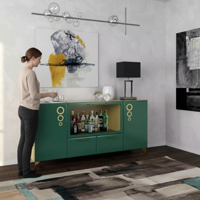 Sideboard Luxus nei Gréng Konsol Sideboards Modern Wunnzëmmer Kommoden Holz