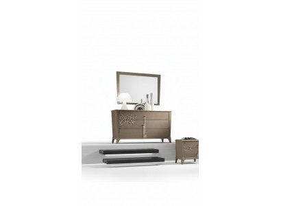 Kommode Spigel Nei Luxus Komplett Schlofzimmer Set Anrichte brong 2-teileg