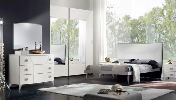 Schlofkummer Set Bett 2x Nuetsdëscher Kommod 6tlg.Design Luxus