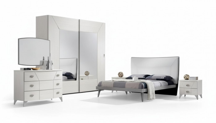 Schlofkummer Set Bett 2x Nuetsdëscher Kommod 6tlg.Design Luxus