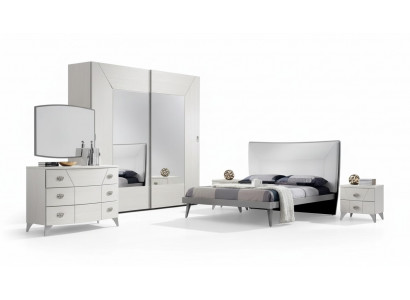 Schlofkummer Set Bett 2x Nuetsdëscher Kommod 6tlg.Design Luxus