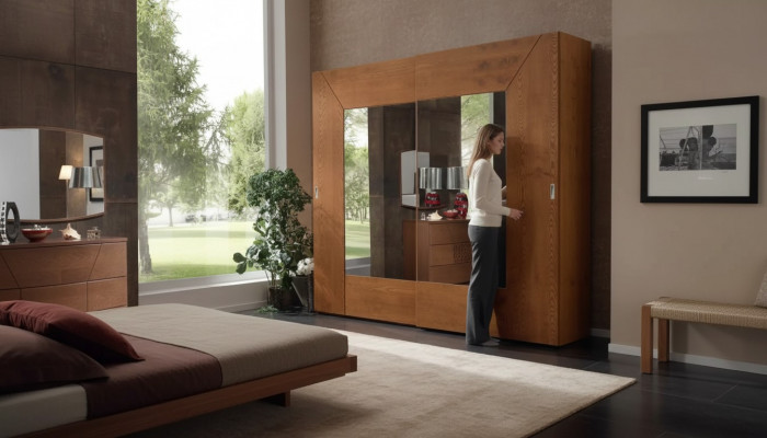 Schlofkummer Kleederschaf Holz Schaf Modern brong Kleederschief