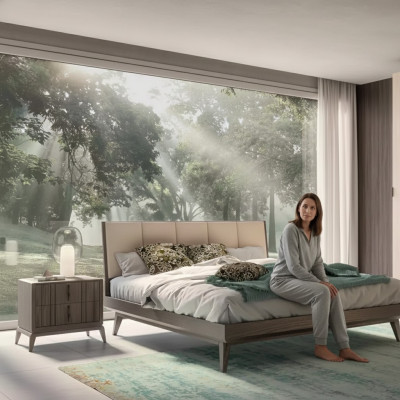 Schlofzëmmer Set Bett 2x Nuetsdëscher Design Luxus nei 3tlg Modern Better