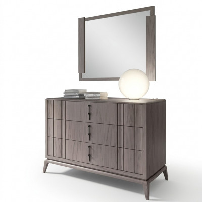 Schlofzëmmer Set Luxus Kommode Spigel Design Buffet brong 2-delig Holz
