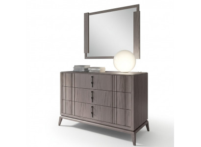 Schlofzëmmer Set Luxus Kommode Spigel Design Buffet brong 2-delig Holz