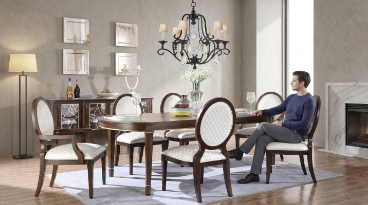 Dësch 4x Stull 2x Still Sideboard 8tlg Iesszëmmer Set Grupp Garnitur