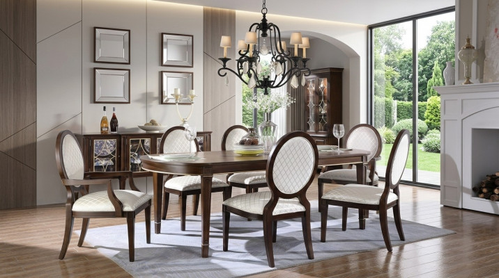 Dësch 4x Stull 2x Still Sideboard 8tlg Iesszëmmer Set Grupp Garnitur