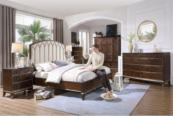 Bett 2x Nuetsdëscher Kommode Schlofzëmmer Set Design Luxus nei 4tlg