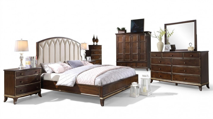 Bett 2x Nuetsdëscher Kommode Schlofzëmmer Set Design Luxus nei 4tlg