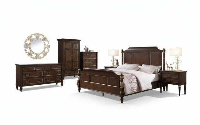 Bett 2x Nuetsdësch Kommode Komplett Schlofzëmmer Miwwelen Set 4 Deeler Neien