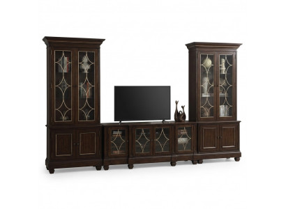 Wunnzëmmer Set 2x Vitrin TV Stänner Couchtisch Set Wunnmangel Modern