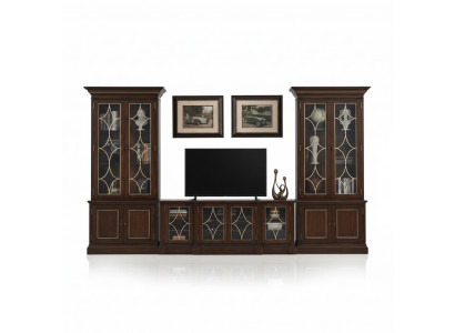 TV-Stänner 2x Vitrine Modern Wunnwand Wunnzëmmer Set Modern 3-Teileg