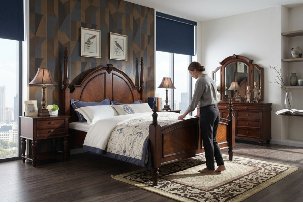 Bett 2x Nuechtstiesch-Schlofzëmmer Set Luxus Design nei brong 3tlg Modern