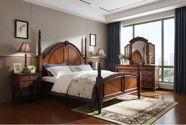 Bett 2x Nuechtstiesch-Schlofzëmmer Set Luxus Design nei brong 3tlg Modern