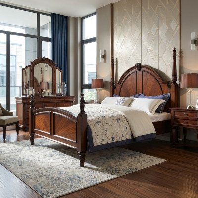 Schlofkummer Bett Klassesch Nei stilvoll am Moderne brong Holz Luxus
