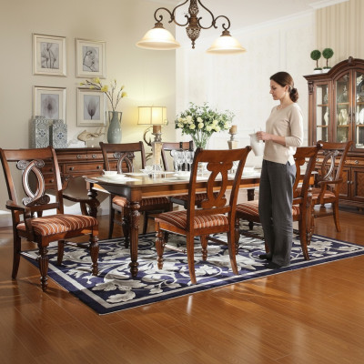 Iesszëmmer Iessdësch 4x Stull 2x Stull Garnitur Set 7tlg Luxus Holz Miwwelen
