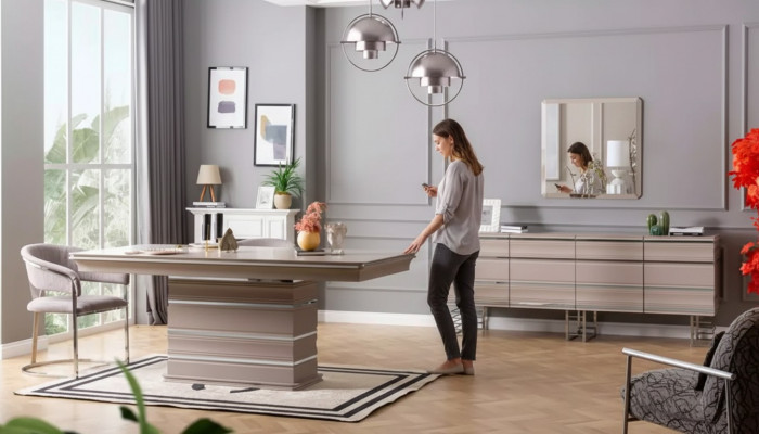 Dësch 6x Still Sideboard Spigel 9-Deeler Iesszëmmer Set Grupp Garnitur