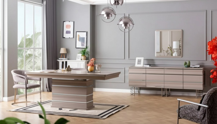 Dësch 6x Still Sideboard Spigel 9-Deeler Iesszëmmer Set Grupp Garnitur