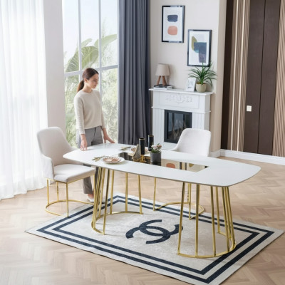 Iessdësch Luxus Kichendësch aus Holz Iessdësch nei Stil Modernwäiss