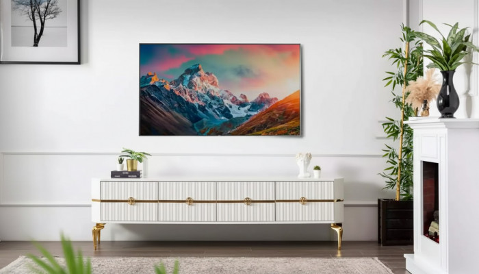 Wunnzëmmer TV-Ständer Miwwelen RTV Fernseher Stil Modern Wäiss Luxus Holz
