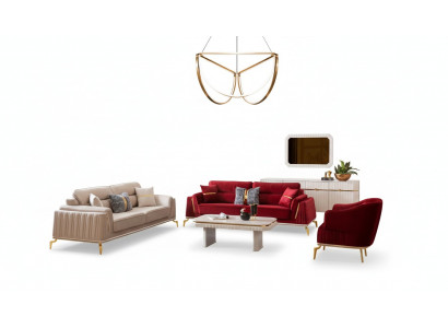 Sofagarnitur 331 Set Wunnzëmmer Miwwelset Design Modern 3-Deeler nei