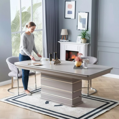 Set Grupp Dësch 6x Still Iesszëmmer Holzdësch Iesszëmmer Design nei