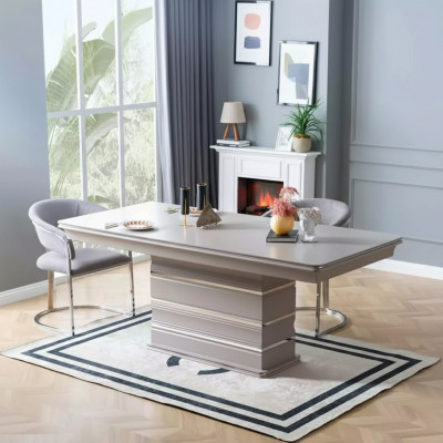 Set Grupp Dësch 6x Still Iesszëmmer Holzdësch Iesszëmmer Design nei