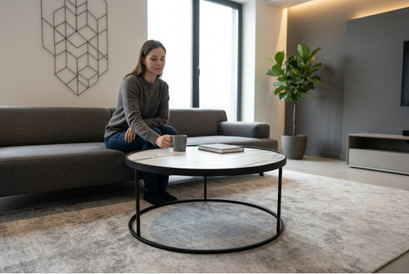 Couchtisch Luxus Wunnzëmmer Miwwelen Dësch schwaarz Bäistelltësch Design