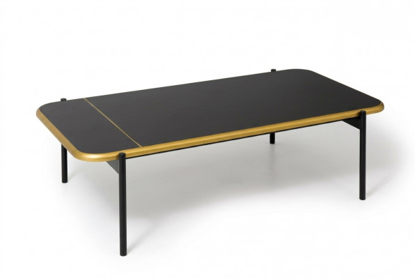 Miwwelen Dësch Luxus Modern Sofa Dësch Holz Wunnzëmmer Design schwaarz