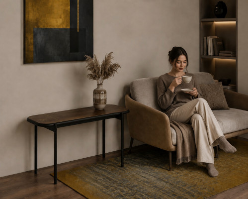 Wunnzëmmer Couchtisch Luxus Miwwelen Dësch brong Niewendësch Design