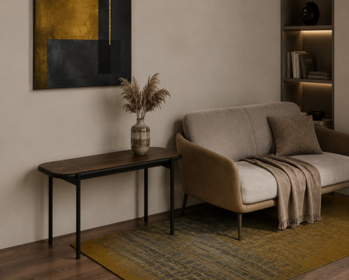 Wunnzëmmer Couchtisch Luxus Miwwelen Dësch brong Niewendësch Design