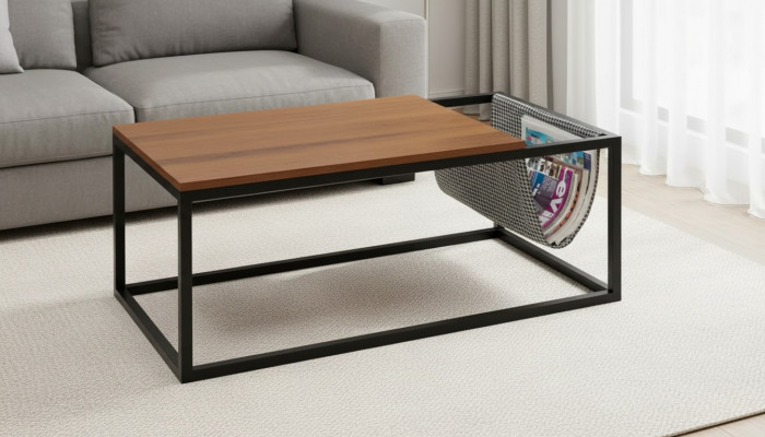 Wunnzëmmer Couchdësch brong Miwwelen Dësch Luxus nei Modern Design Holz